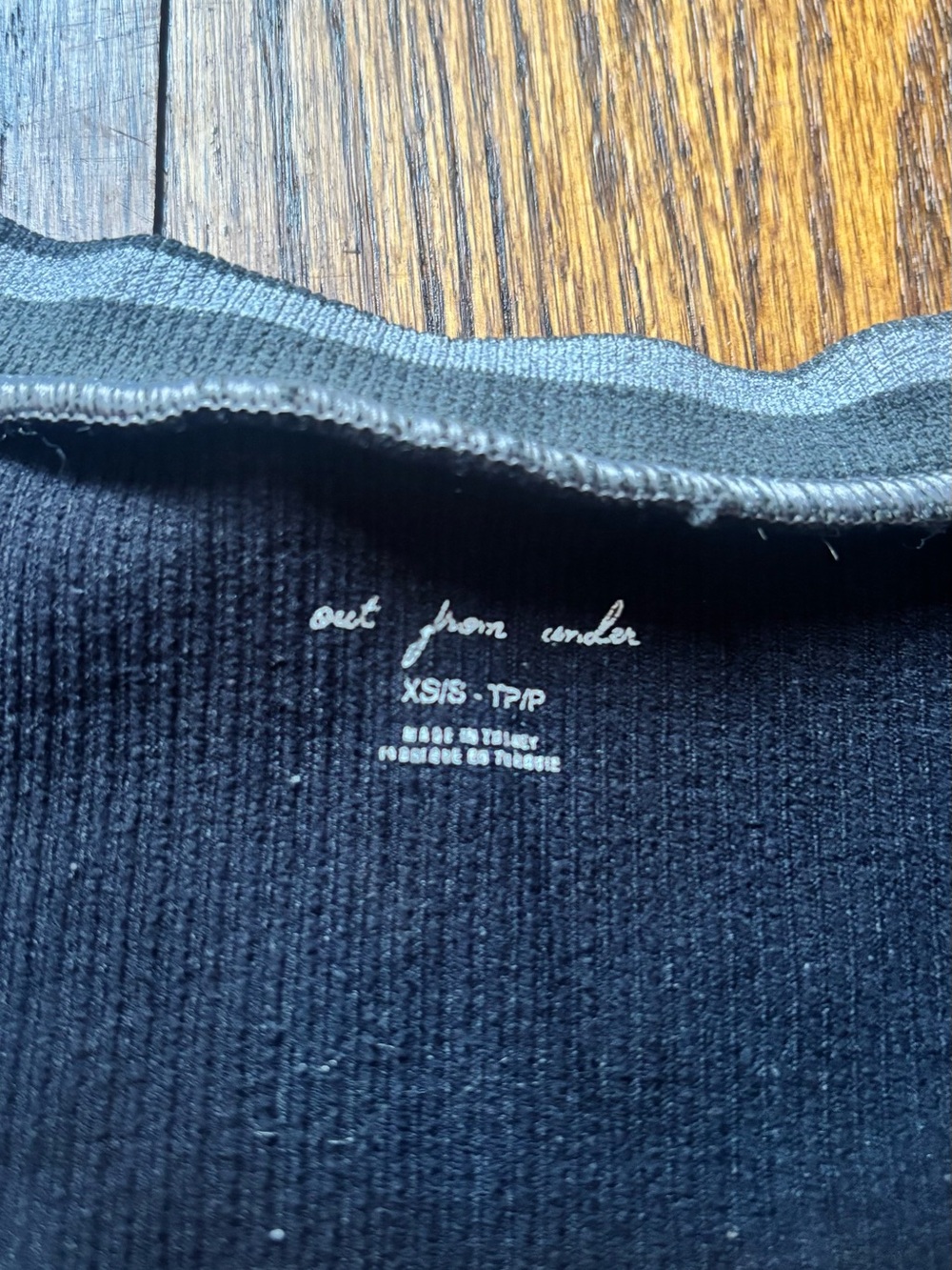 Urban Outfitters Black Ribbed Tank Top with Gray Trim - Picture 2 of 2